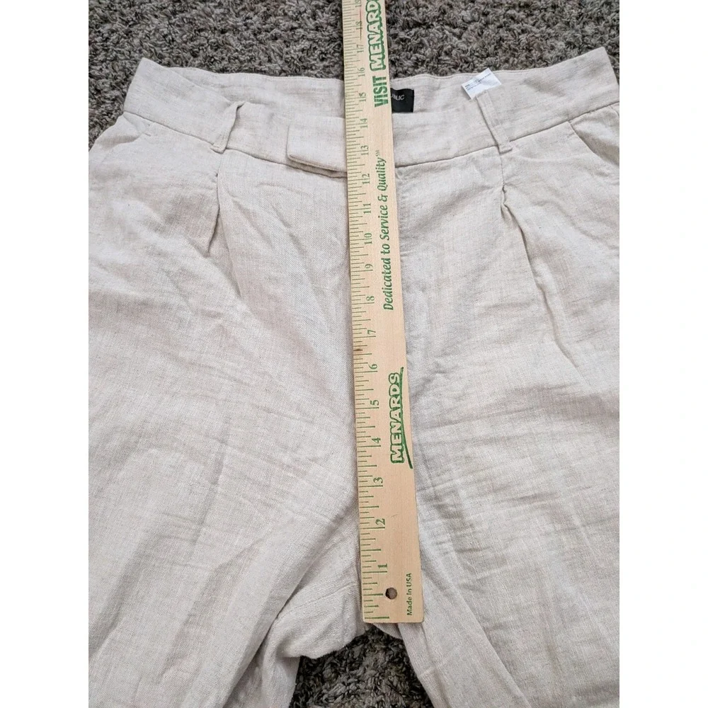 Banana‎ Republic Linen Blend Wide Leg High Waist Paints Women's Size 12 Beige